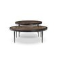 Yoko Nesting Tables - Set Of 2 - Smoked Brown Cast Glass