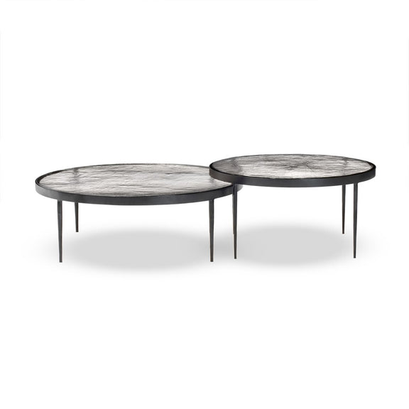 Yoko Nesting Tables - Set Of 2 - Clear Cast Glass
