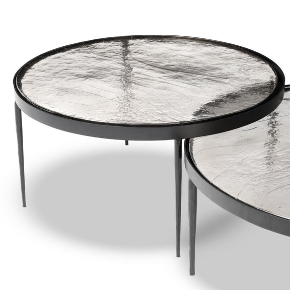 Yoko Nesting Tables - Set Of 2 - Clear Cast Glass