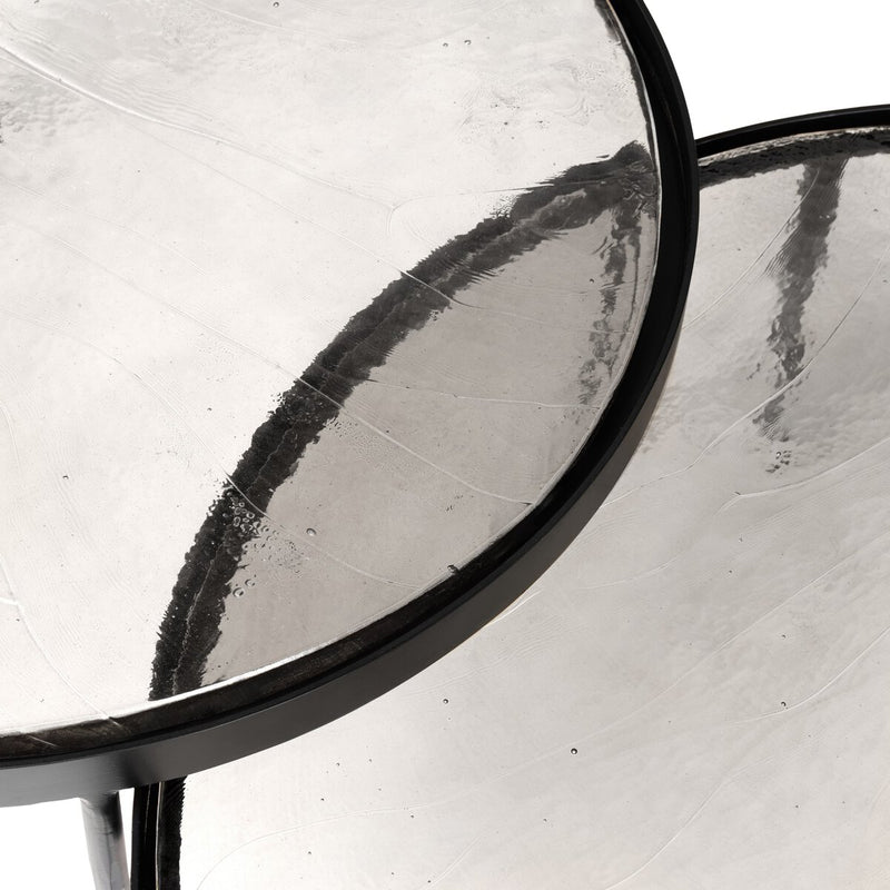 Yoko Nesting Tables - Set Of 2 - Clear Cast Glass