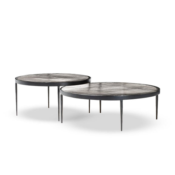 Yoko Nesting Tables - Set Of 2 - Clear Cast Glass