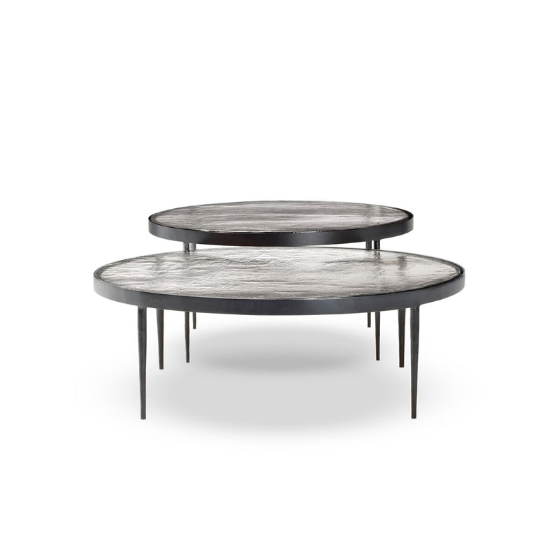 Yoko Nesting Tables - Set Of 2 - Clear Cast Glass