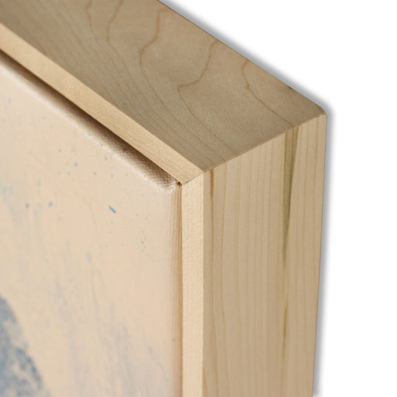Blue Flowers No. 1 by Benjamin Galvan - Natural Maple Floater