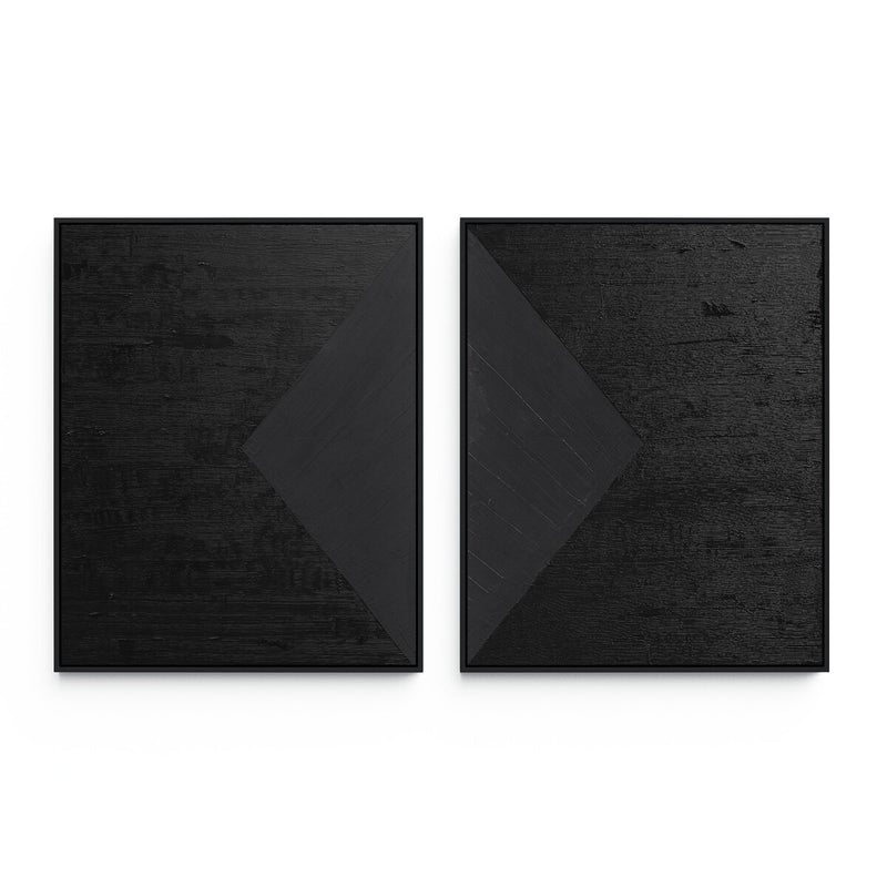 Triangle Diptych by The Holly Collective - Black Maple Floater