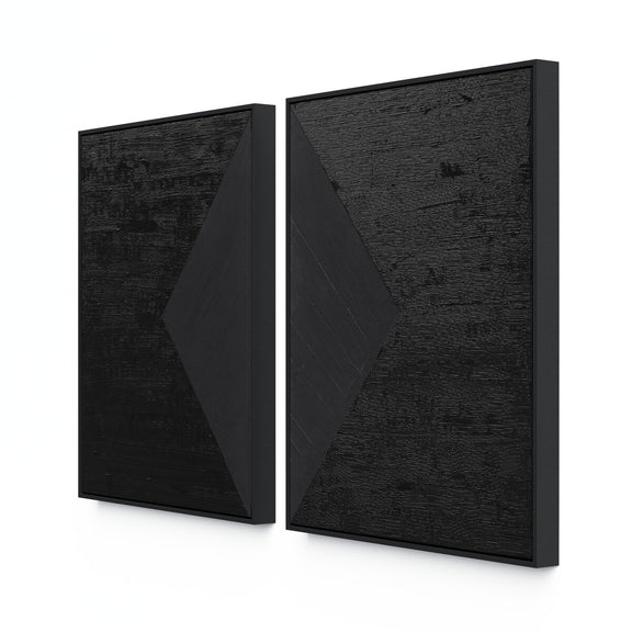 Triangle Diptych by The Holly Collective - Black Maple Floater