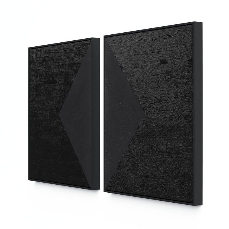 Triangle Diptych by The Holly Collective - Black Maple Floater