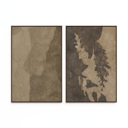 Pinecorn III Diptych by Kimmy Quillin - White Oak Floater