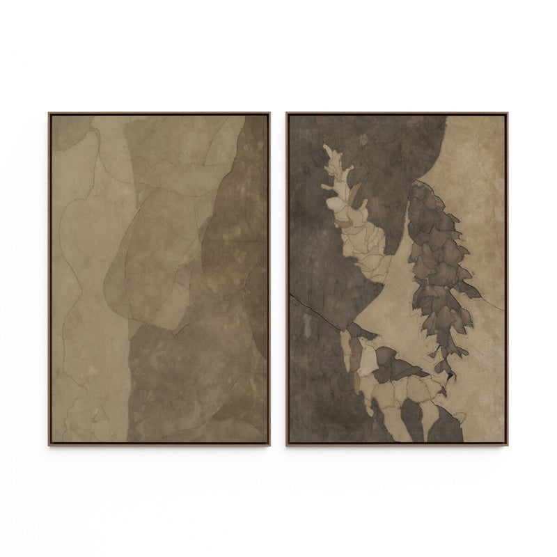 Pinecorn III Diptych by Kimmy Quillin - White Oak Floater