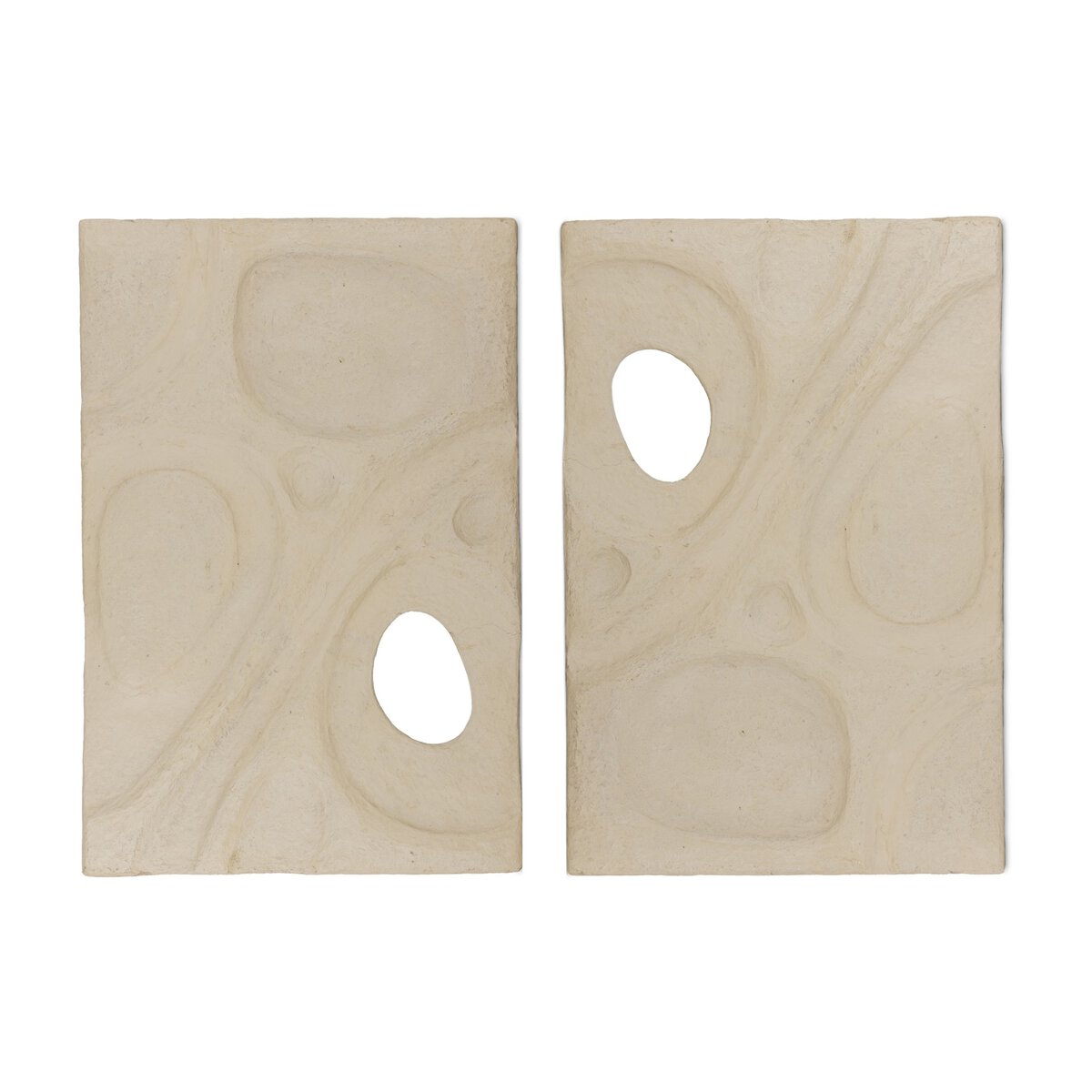 Organic Relief Sculpture Set - Natural Paper Mache