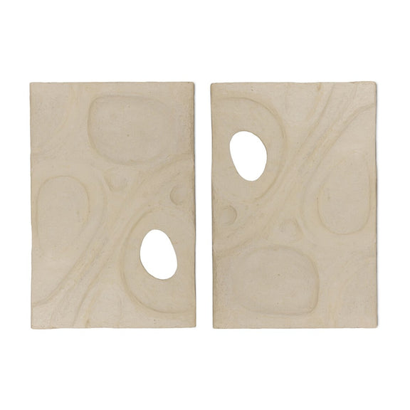 Organic Relief Sculpture Set - Natural Paper Mache