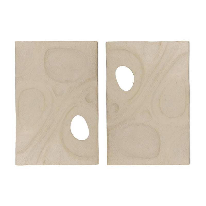 Organic Relief Sculpture Set - Natural Paper Mache