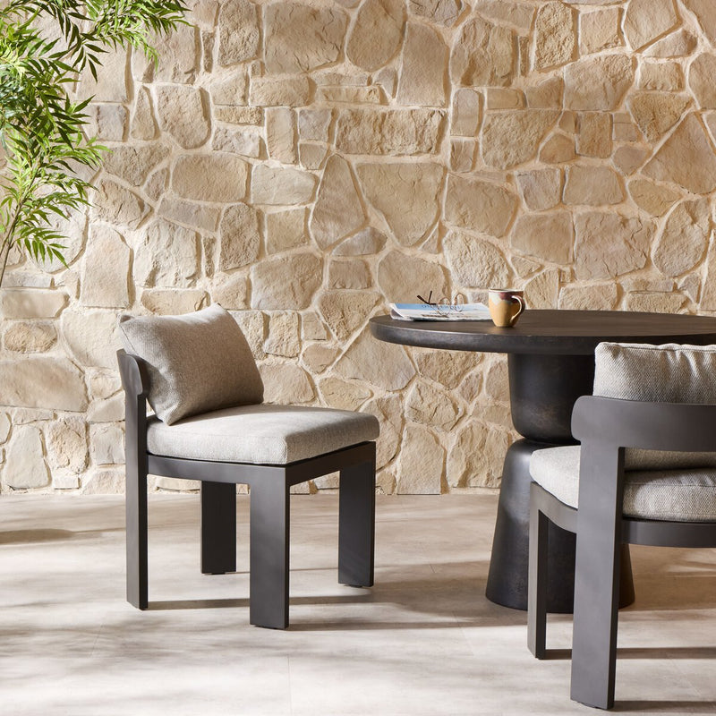 Jackson Outdoor Metal Armless Dining Chair - Concha Fog