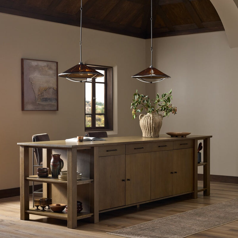 Falkner Kitchen Island - Warm Natural Oak Veneer