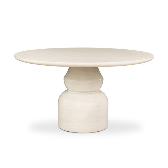 Faber Outdoor Dining Table - Glossy Cream Concrete