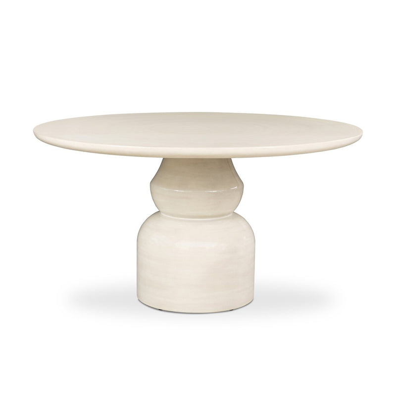 Faber Outdoor Dining Table - Glossy Cream Concrete