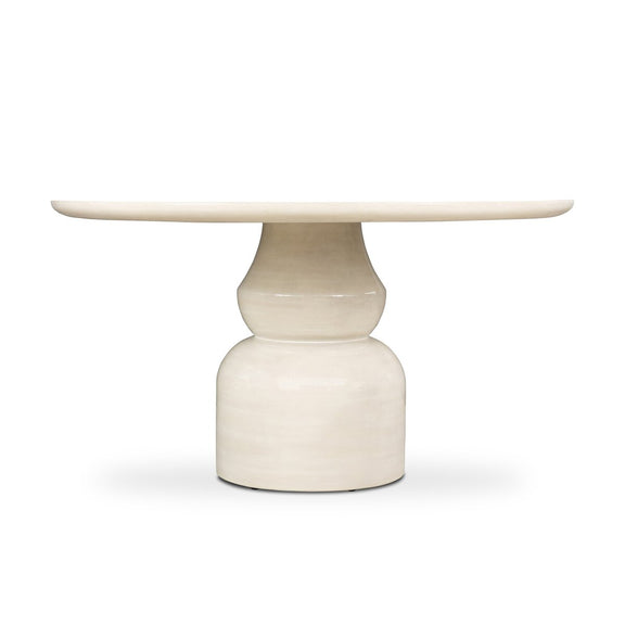 Faber Outdoor Dining Table - Glossy Cream Concrete