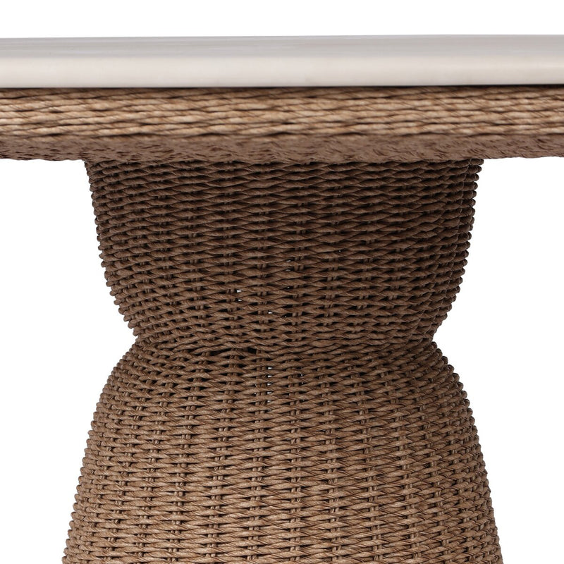 Palmara Outdoor Dining Table-55" - White Marble