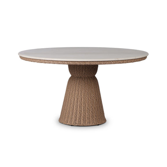Palmara Outdoor Dining Table-55" - White Marble