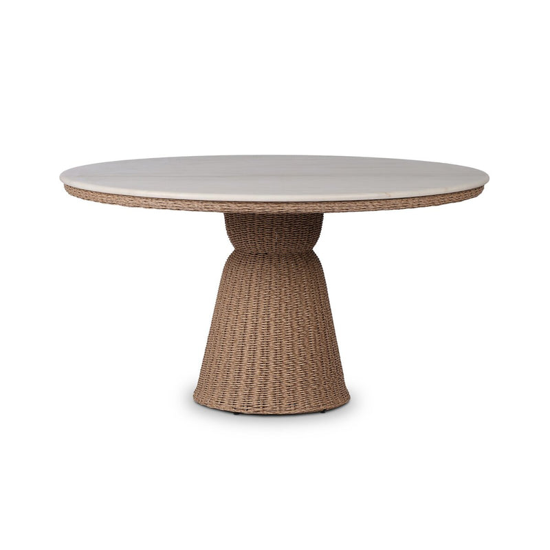 Palmara Outdoor Dining Table-55" - White Marble