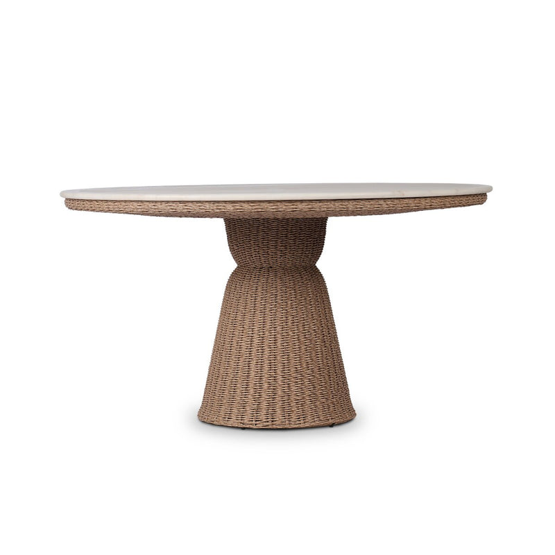 Palmara Outdoor Dining Table-55" - White Marble