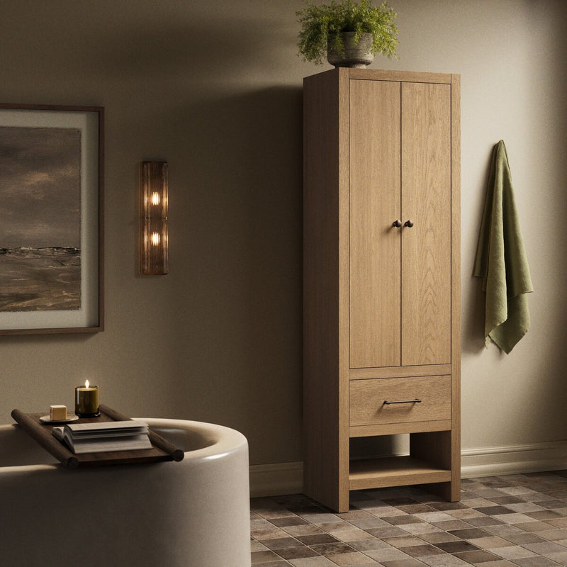 Anthem Bath Storage - Satin Light Wash Oak