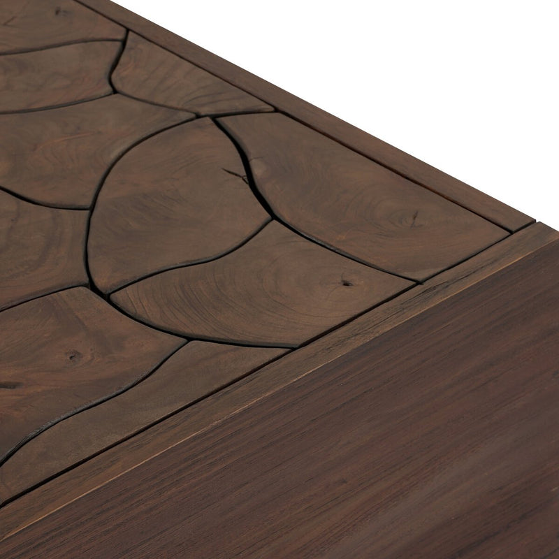 Ridge Outdoor Rectangular  Coffee Table - Stained Saddle Brown-teak Root