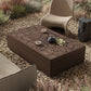 Ridge Outdoor Rectangular  Coffee Table - Stained Saddle Brown-teak Root