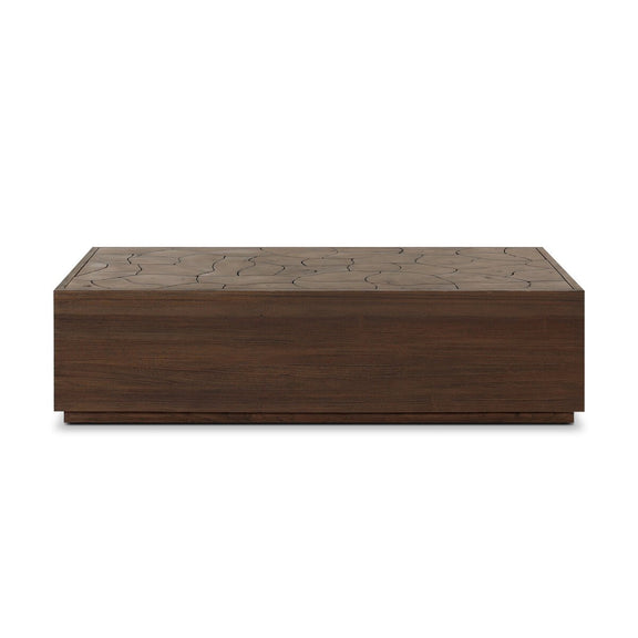 Ridge Outdoor Rectangular  Coffee Table - Stained Saddle Brown-teak Root