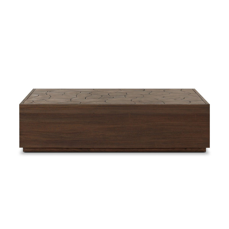 Ridge Outdoor Rectangular  Coffee Table - Stained Saddle Brown-teak Root