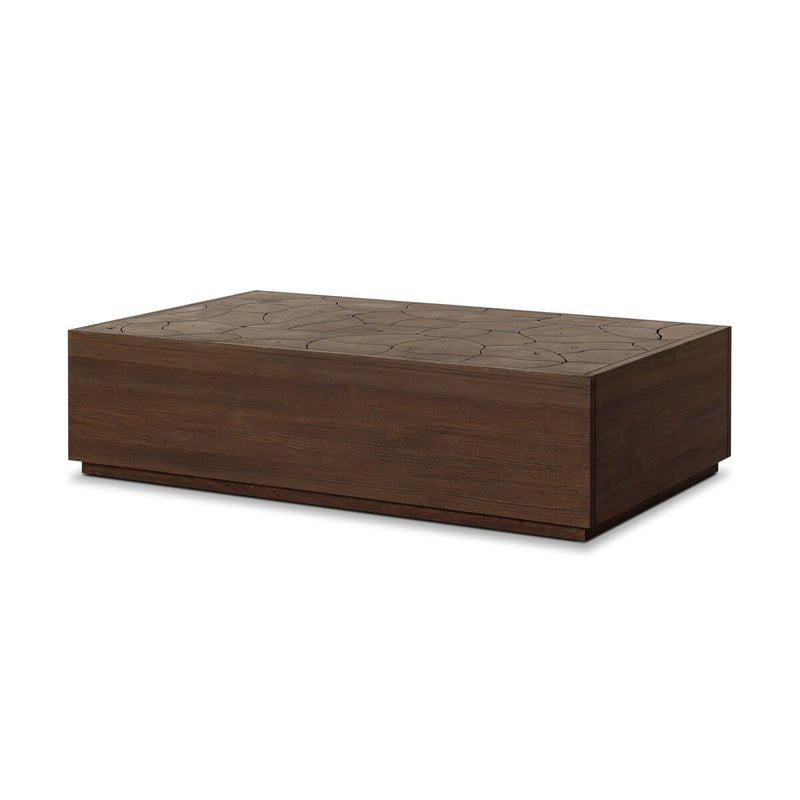 Ridge Outdoor Rectangular  Coffee Table - Stained Saddle Brown-teak Root