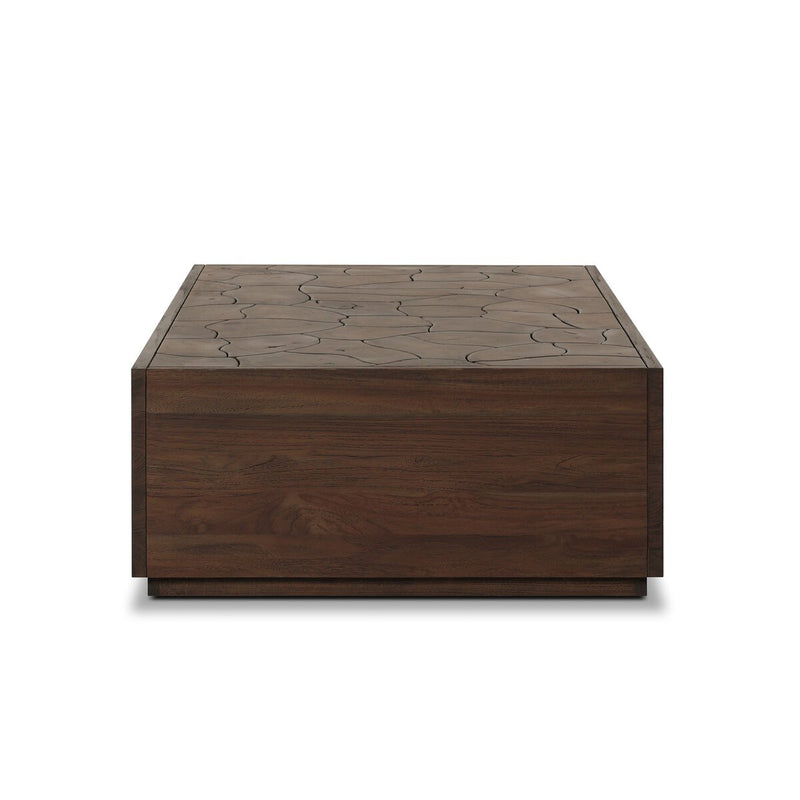 Ridge Outdoor Rectangular  Coffee Table - Stained Saddle Brown-teak Root