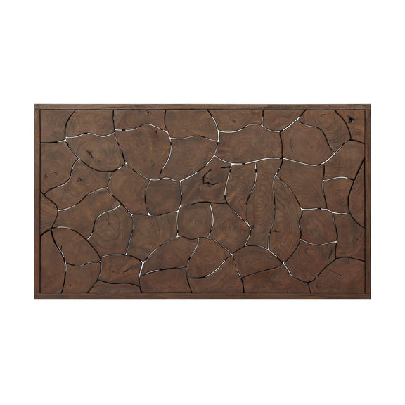 Ridge Outdoor Rectangular  Coffee Table - Stained Saddle Brown-teak Root
