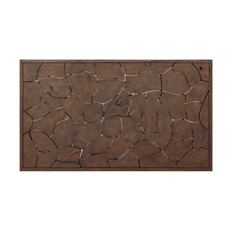 Ridge Outdoor Rectangular  Coffee Table - Stained Saddle Brown-teak Root