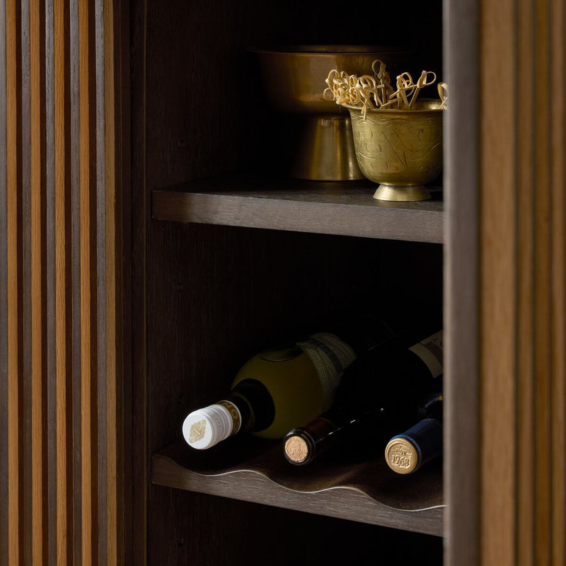Radner Bar Cabinet - Brown Oak Veneer