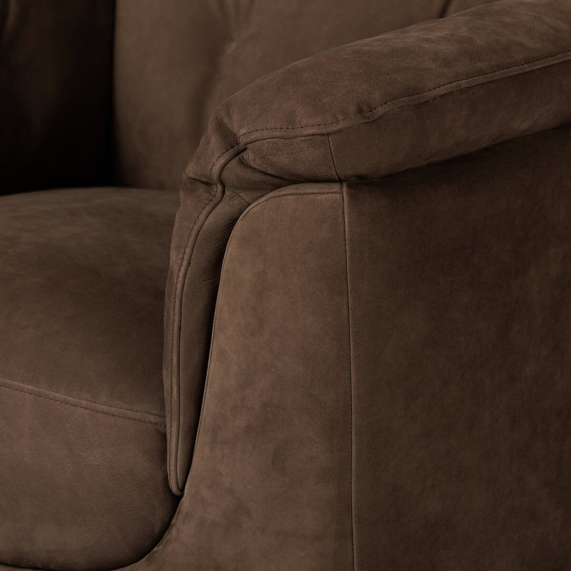 Santino Swivel Chair - Nubuck Cigar