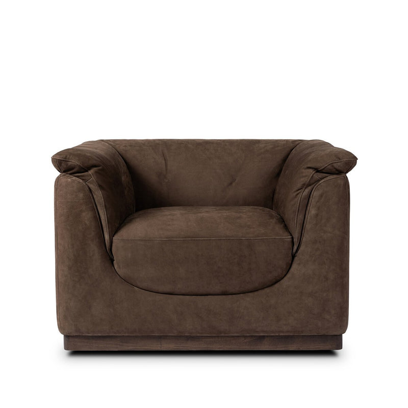 Santino Swivel Chair - Nubuck Cigar