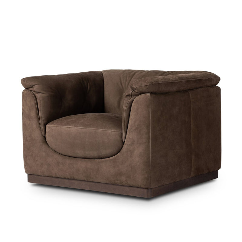 Santino Swivel Chair - Nubuck Cigar