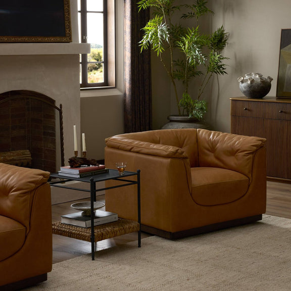 Santino Swivel Chair - Palermo Cognac