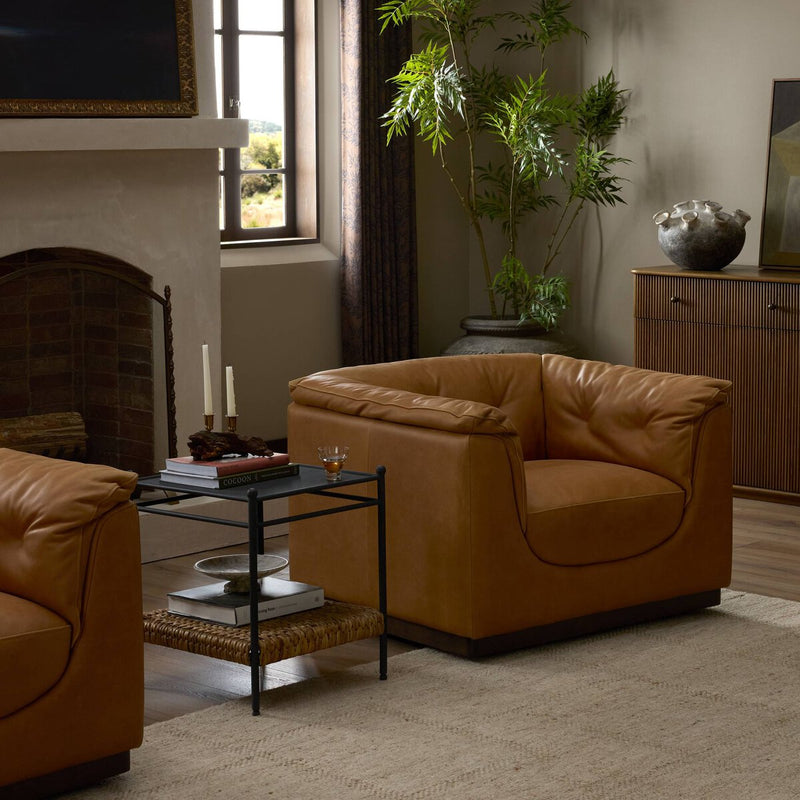 Santino Swivel Chair - Palermo Cognac