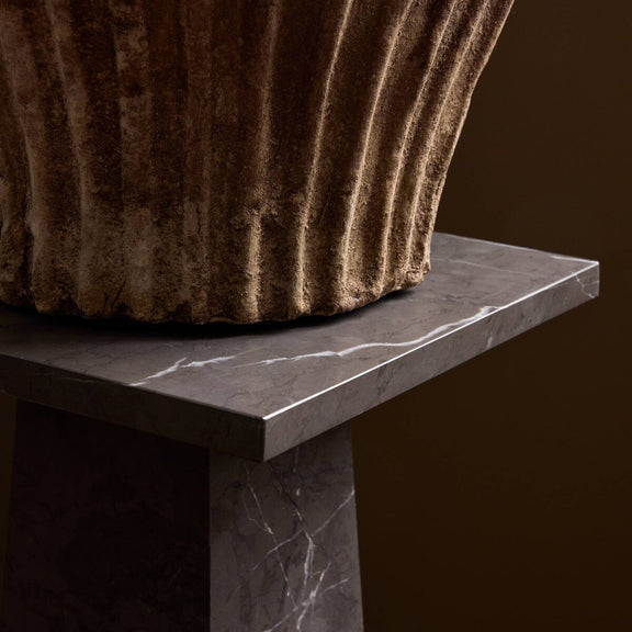 Ellric Pedestal - Grey Italian Marble