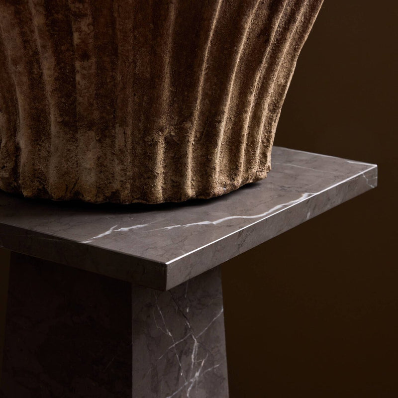 Ellric Pedestal - Grey Italian Marble
