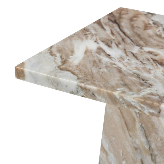 Ellric Pedestal - Beige Marble