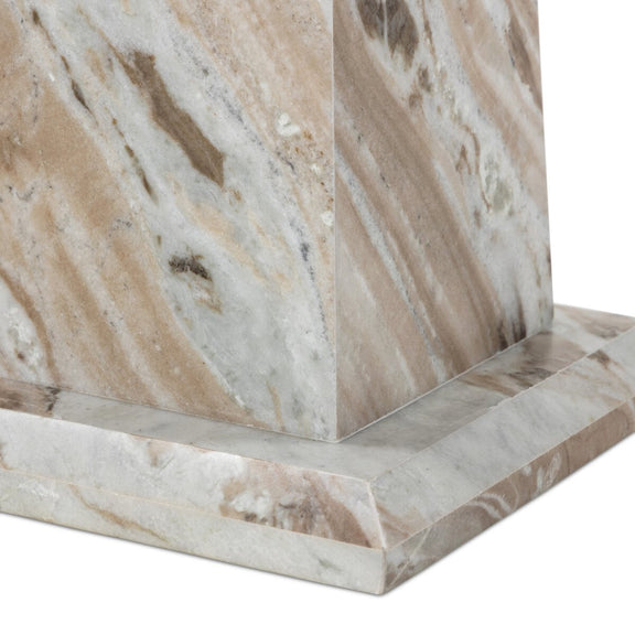 Ellric Pedestal - Beige Marble