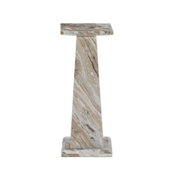 Ellric Pedestal - Beige Marble