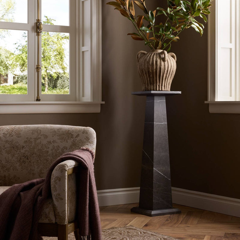 Ellric Pedestal - Grey Italian Marble