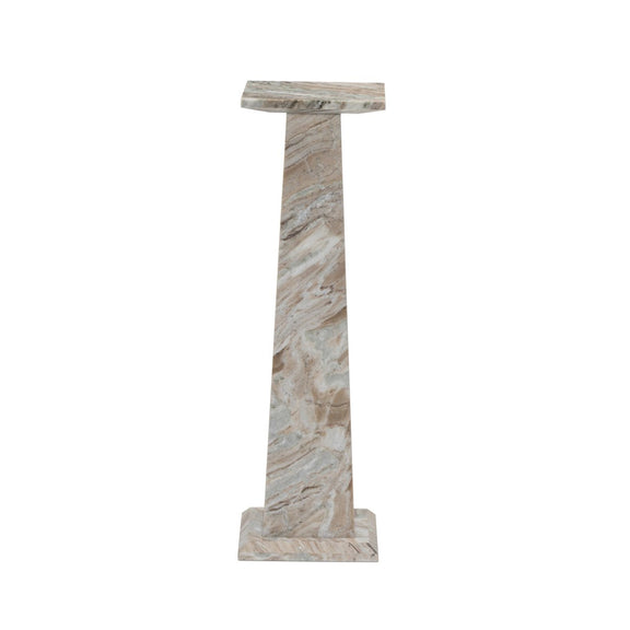 Ellric Pedestal - Beige Marble
