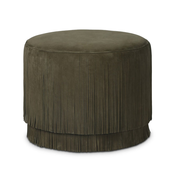 Rooney Ottoman - Nubuck Olive