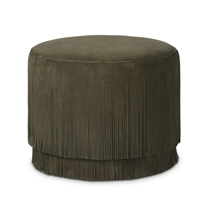Rooney Ottoman - Nubuck Olive