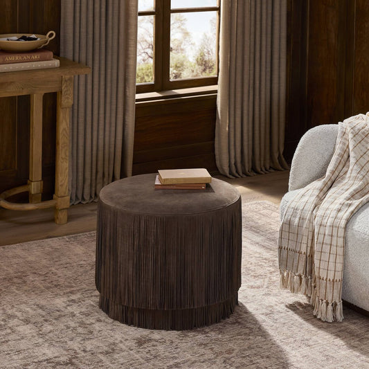 Rooney Ottoman - Nubuck Cigar