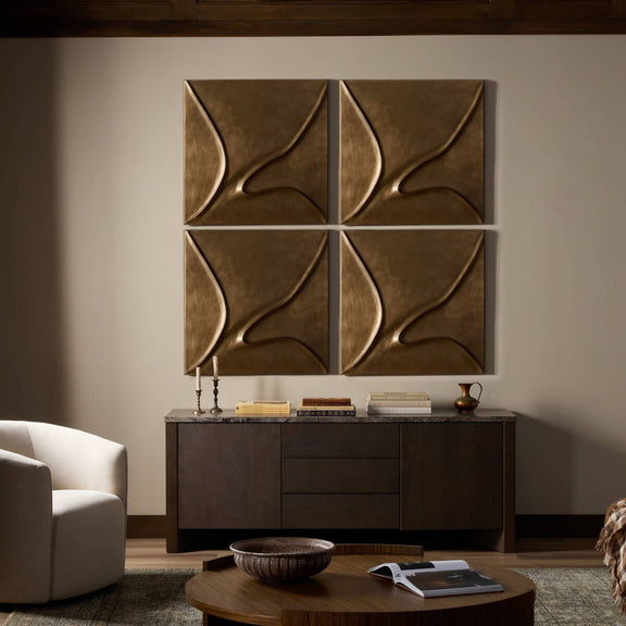Ozias Metal Wall Panel Set - Smooth Golden